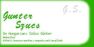 gunter szucs business card